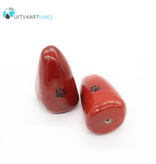 Edel-gedenk-steen Staand Jaspis rood pootafdruk Edel-gedenk-steen Staand Jaspis rood pootafdruk