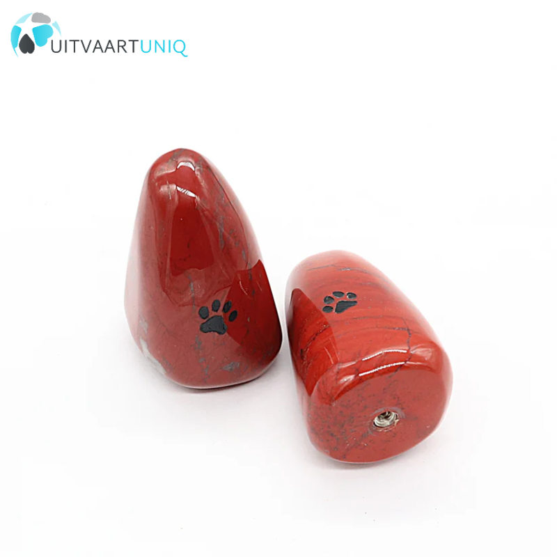 Edel-gedenk-steen Staand Jaspis rood pootafdruk