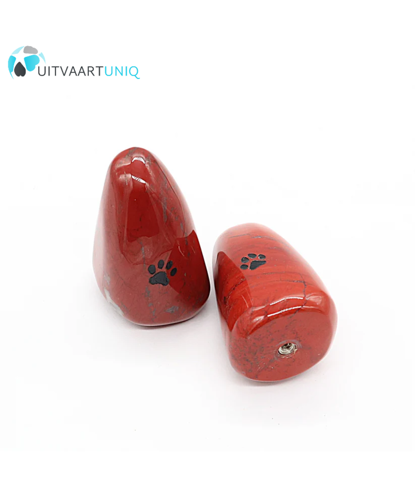 Edel-gedenk-steen Staand Jaspis rood pootafdruk