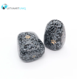 Edel-gedenk-steen staand Obsidiaan sneeuwvlok pootafdruk