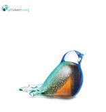 mini vogel urn glas blauw/wit/groen/bruin/oranje