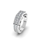 Asring rond modern dames - zilver met zirkonia