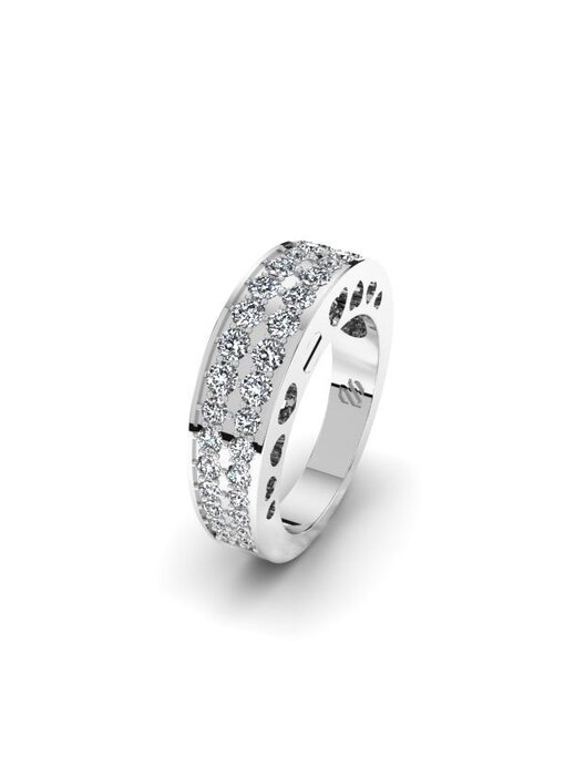 Asring rond modern dames - zilver met zirkonia