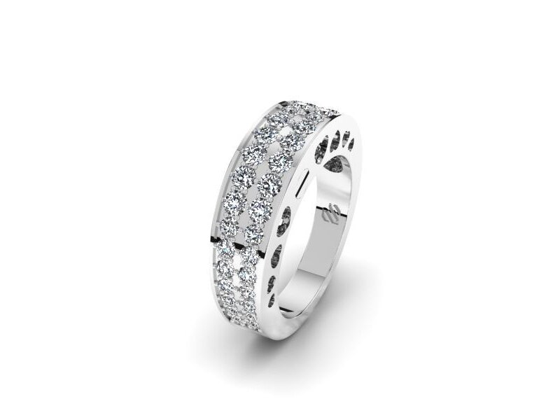Asring rond modern dames - zilver met zirkonia