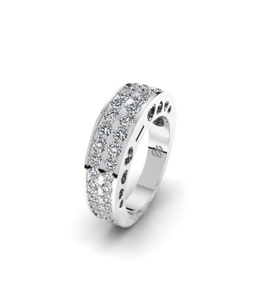 Asring rond modern dames - zilver met zirkonia