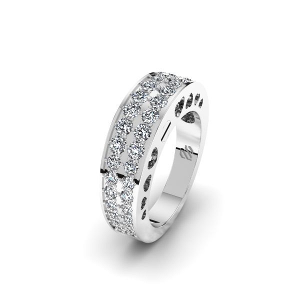  Asring rond modern dames - zilver met zirkonia