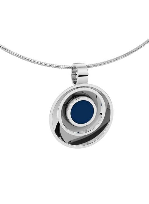 Ashanger blauw glassieraad - 925 Sterling zilver