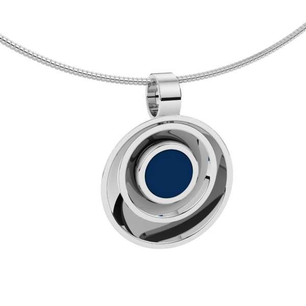 Ashanger blauw glassieraad - 925 Sterling zilver