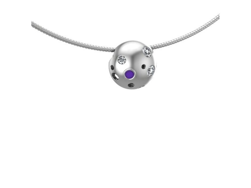 Ashanger modern - 925 zilver en kristalharssteen