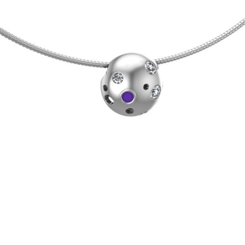 Ashanger modern - 925 zilver en kristalharssteen