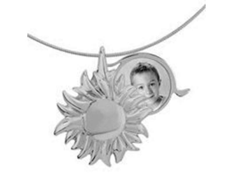 Asmedaillon zon - zilver