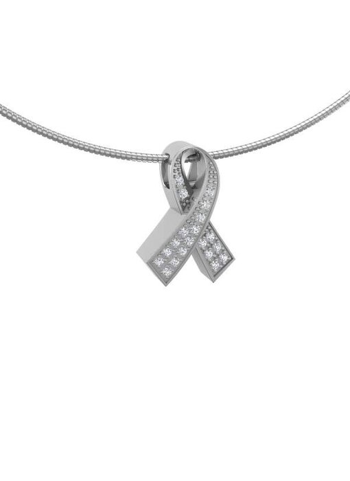 Ashanger ribbon - zilver met zirkonia