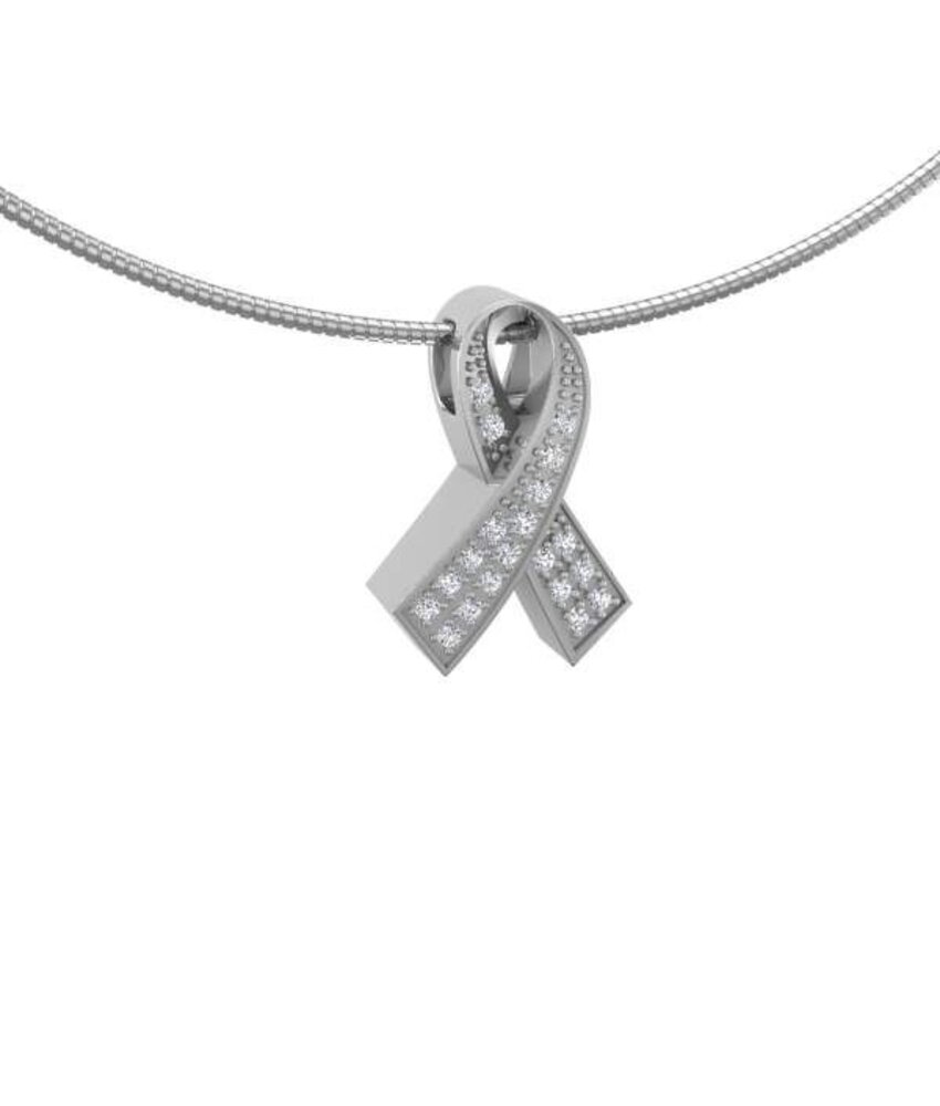 Ashanger ribbon - zilver met zirkonia