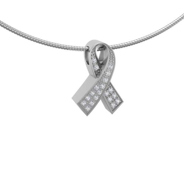 Ashanger ribbon - zilver met zirkonia