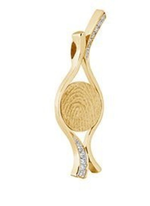 Vingerafdruk hanger fantasie - goud en diamant