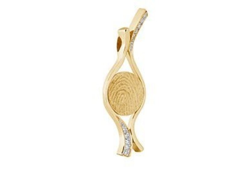 Vingerafdruk hanger fantasie - goud en diamant