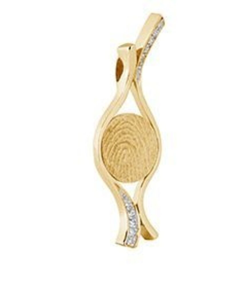 Vingerafdruk hanger fantasie - goud en diamant