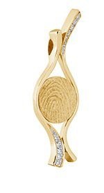  Vingerafdruk hanger fantasie - goud en diamant