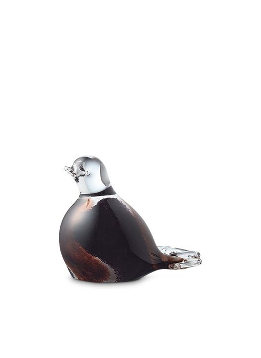 mini vogel urn glas bruin/zwart/wit