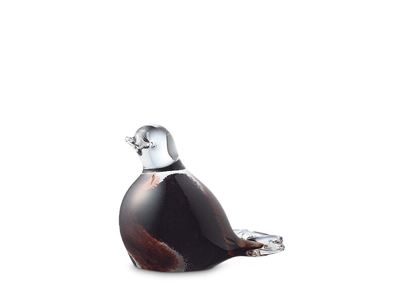 mini vogel urn glas bruin/zwart/wit