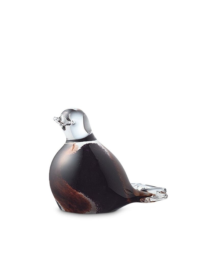 mini vogel urn glas bruin/zwart/wit