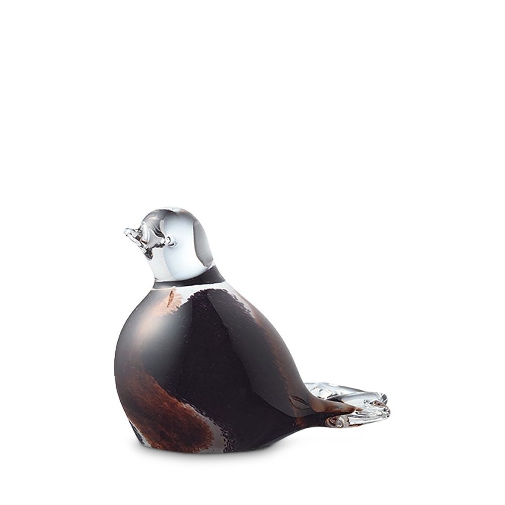 mini vogel urn glas bruin/zwart/wit