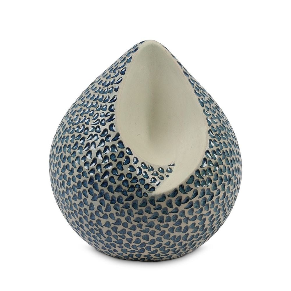  teardrop urn blauwe traantjes groot