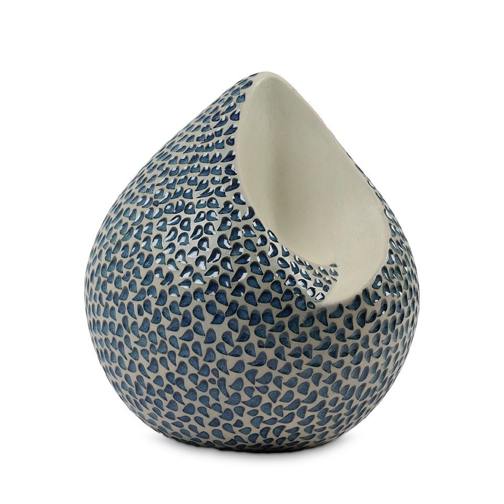  teardrop urn blauwe traantjes groot