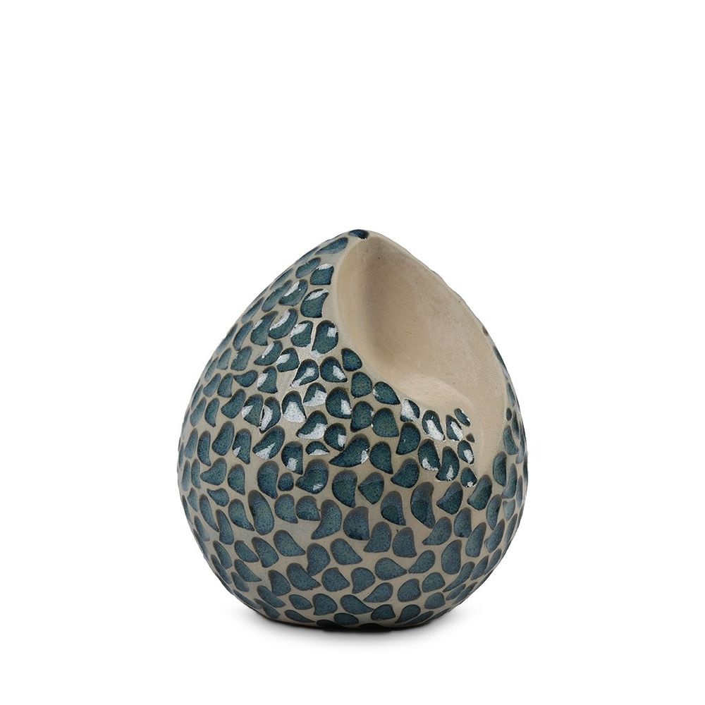  teardrop urn blauwe traantjes middel