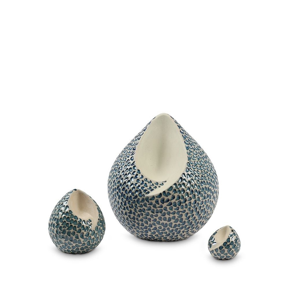  teardrop urn blauwe traantjes middel