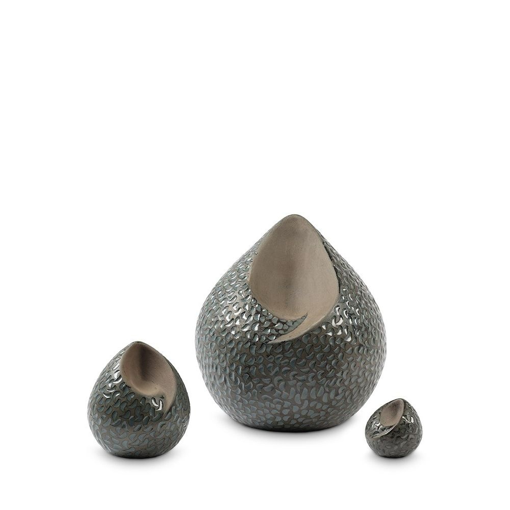  teardrop urn groen blauw traantjes groot