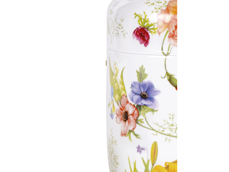 Porselein urn bloemen - porselein