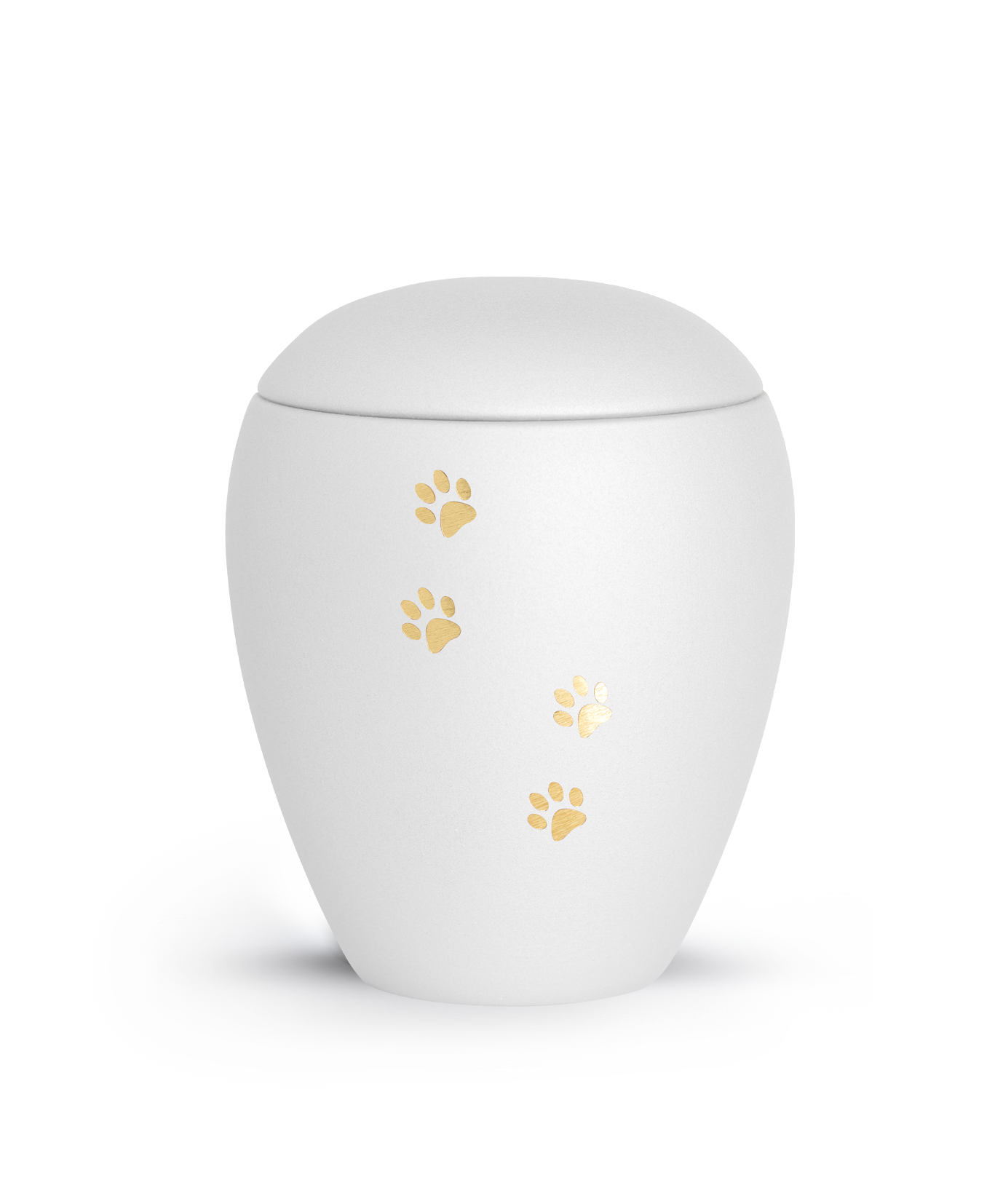  dieren urn fluweelwit met gouden pootafdruk 2.8L