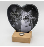 Hartvormige Gedenktegel van Leisteen (15 × 15 cm)