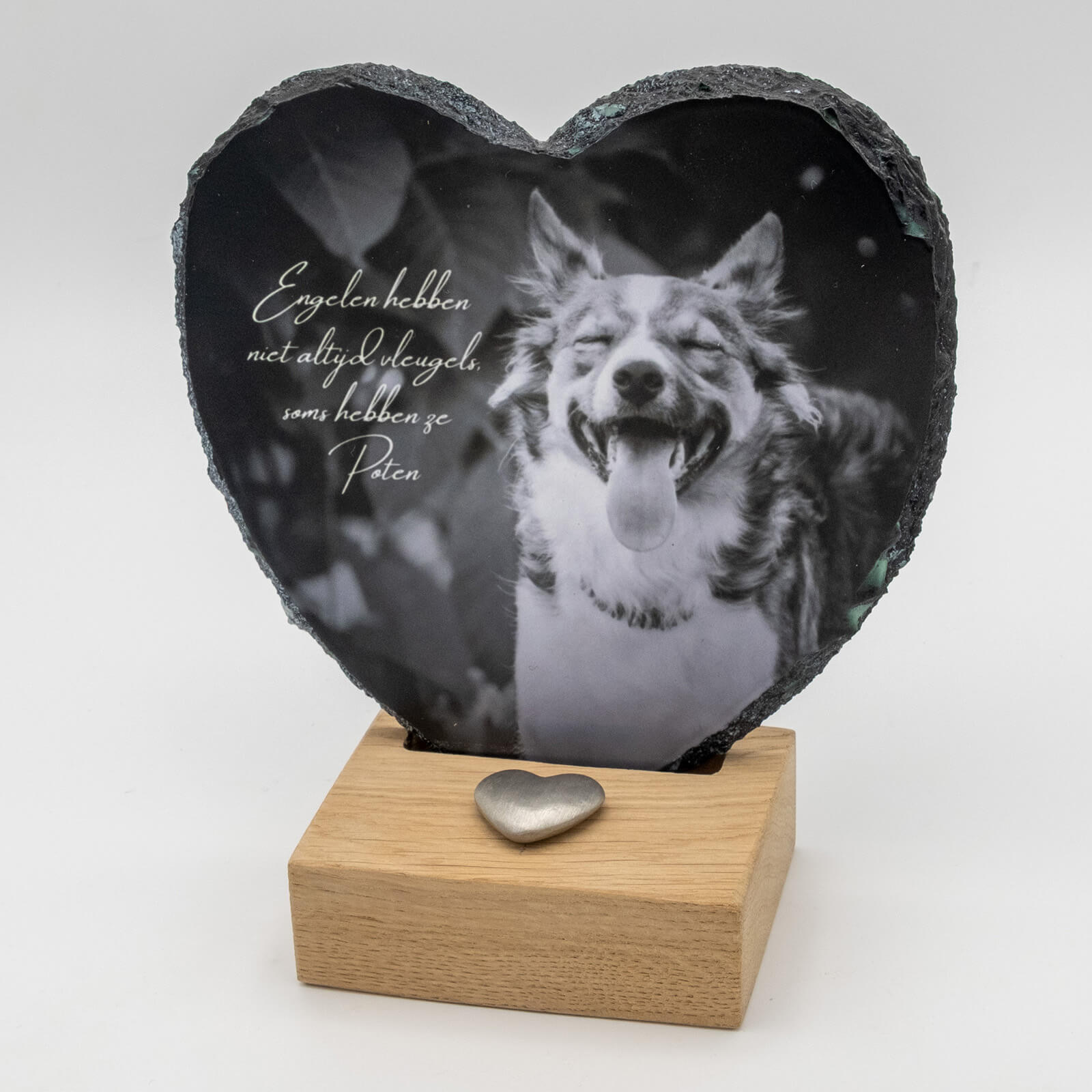  Hartvormige Gedenktegel van Leisteen (15 × 15 cm)