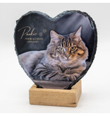 Hartvormige Gedenktegel van Leisteen (15 × 15 cm)