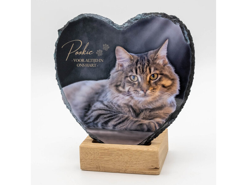 Hartvormige Gedenktegel van Leisteen (15 × 15 cm)