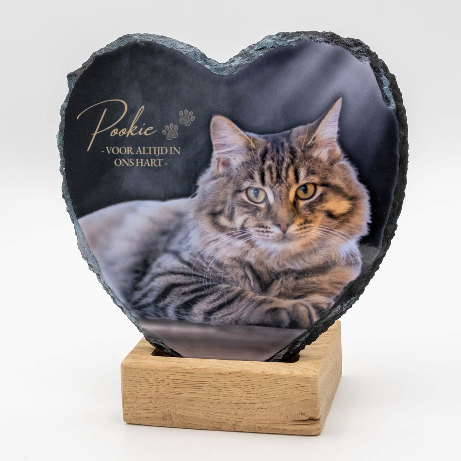  Hartvormige Gedenktegel van Leisteen (15 × 15 cm)