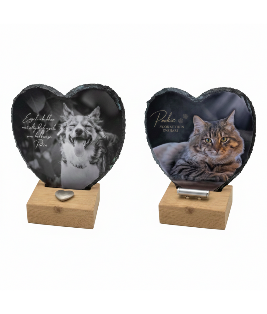 Hartvormige dieren Gedenktegel van Leisteen (15 × 15 cm)