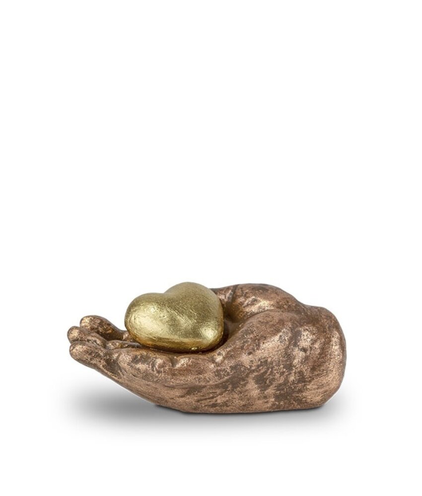 Mini urn hart in hand - keramiek