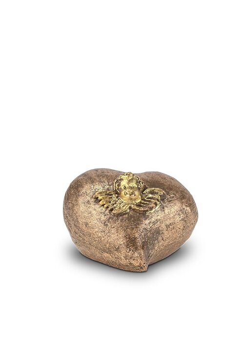 Mini urn engel in hart - keramiek