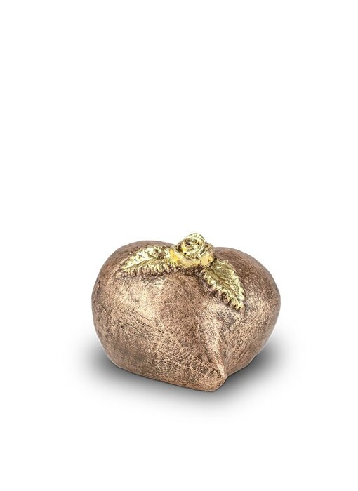 Mini urn roos in hart - keramiek