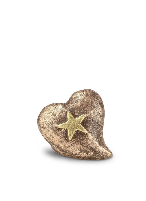 Mini urn ster in hart - keramiek