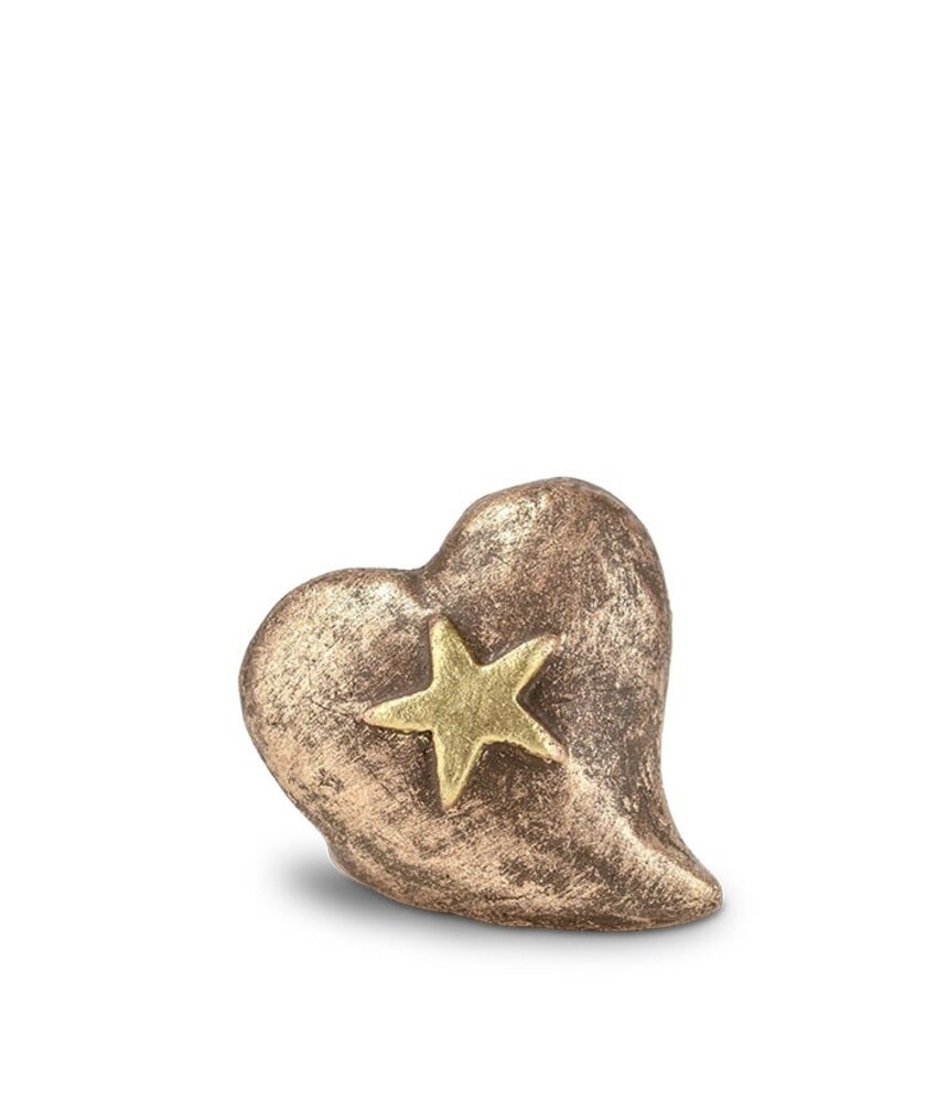 Mini urn ster in hart - keramiek