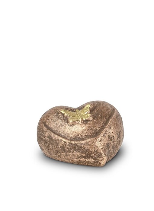 Mini urn vlinder in hart - keramiek