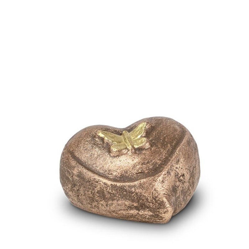 Mini urn vlinder in hart - keramiek