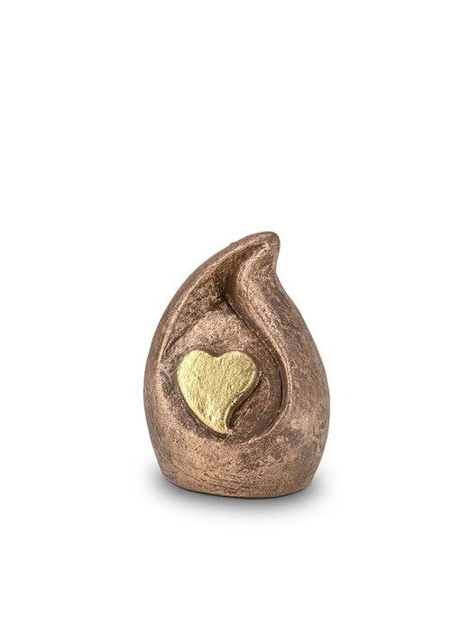 Mini urn hart in traan - keramiek