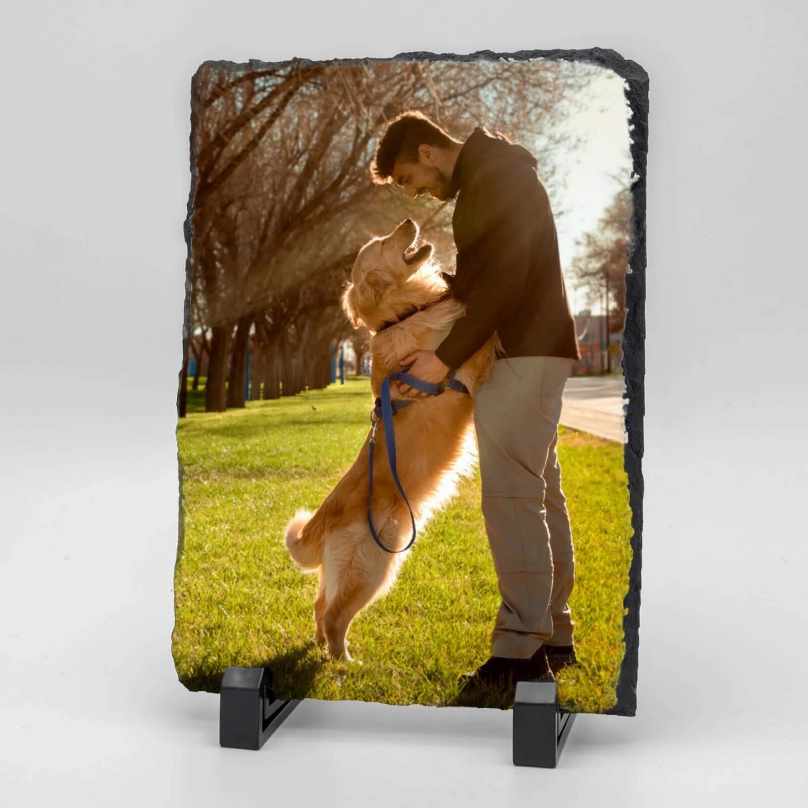  Rechthoekige Gedenktegel van Leisteen voor Huisdieren – Herinner je Huisdier met Foto en Tekst