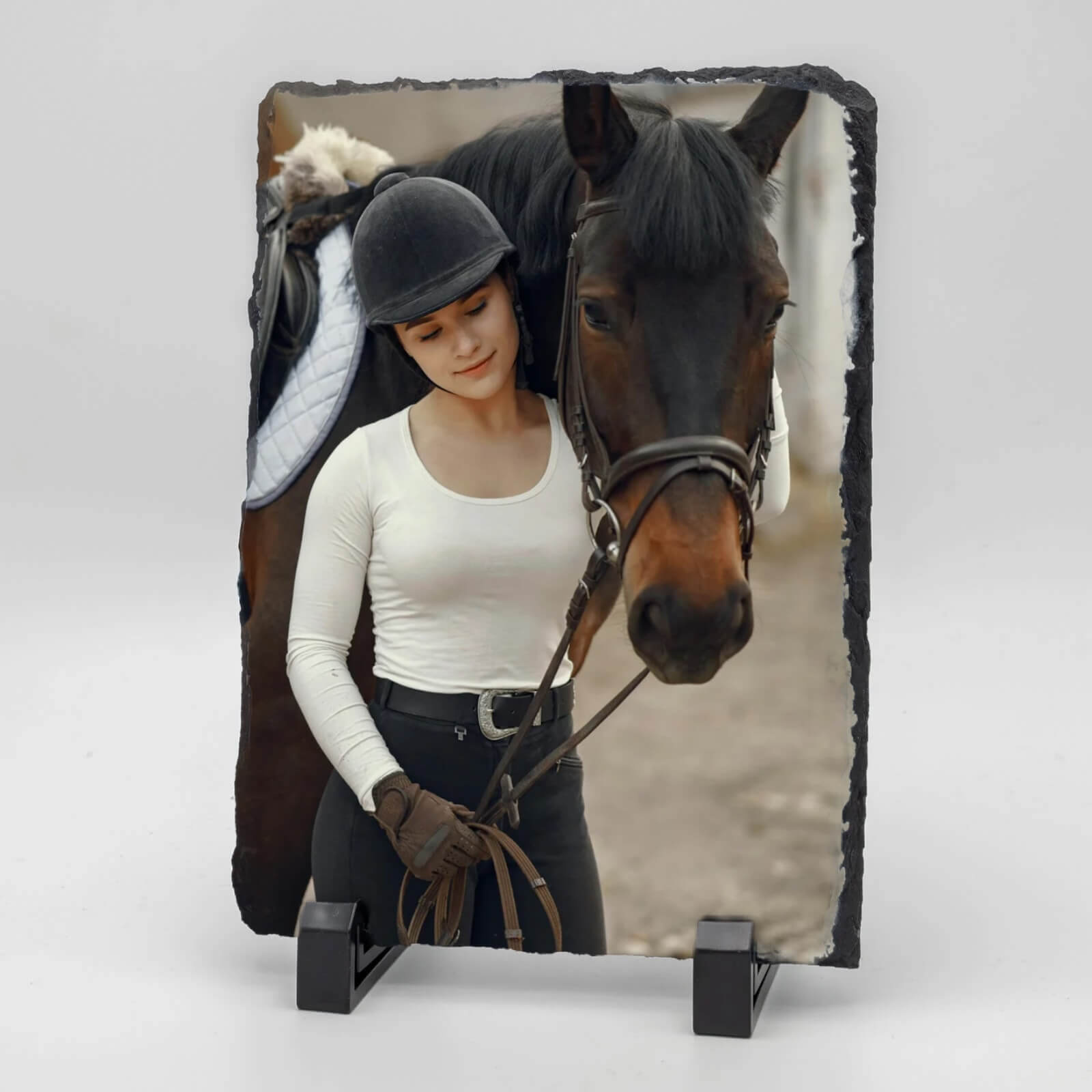  Rechthoekige Gedenktegel van Leisteen voor Huisdieren – Herinner je Huisdier met Foto en Tekst