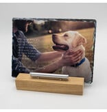 Rechthoekige Gedenktegel liggend van Leisteen voor Huisdieren – Herinner je Huisdier met Foto en Tekst